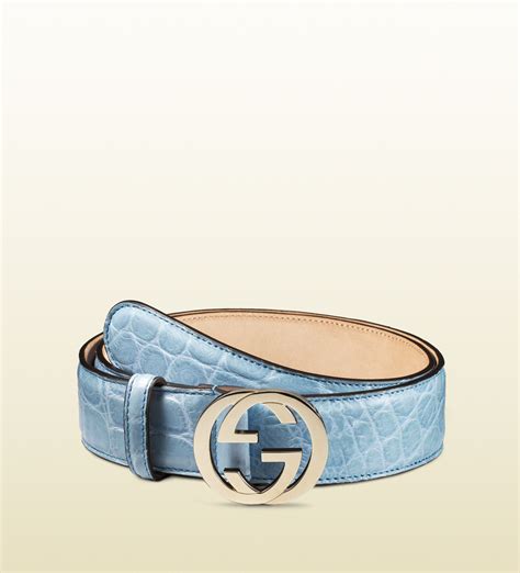 gucci belt crocodile|Crocodile belt with Double G buckle .